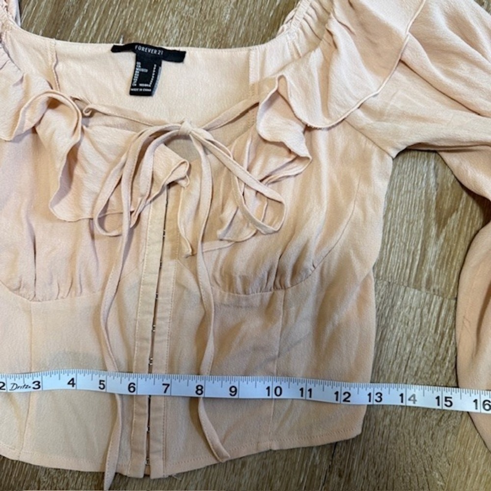 VTG Coquette Balletcore Y2K Babydoll Milkmaid Top Small Puff Long Sleeve - Picture 9 of 13